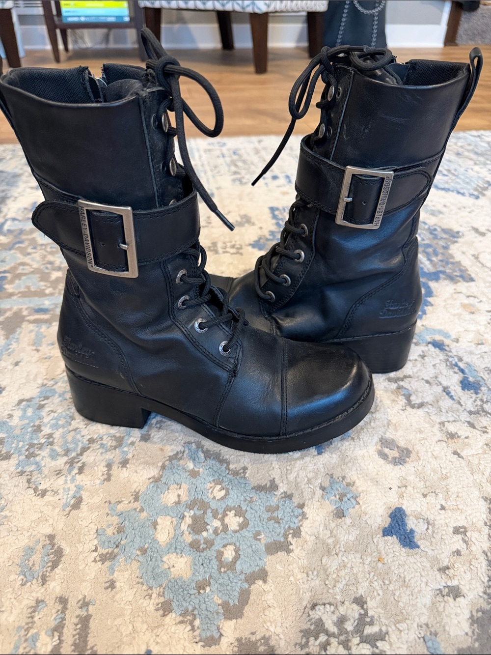 NWOT Harley Davidson Lace-Up Leather Combat Boots